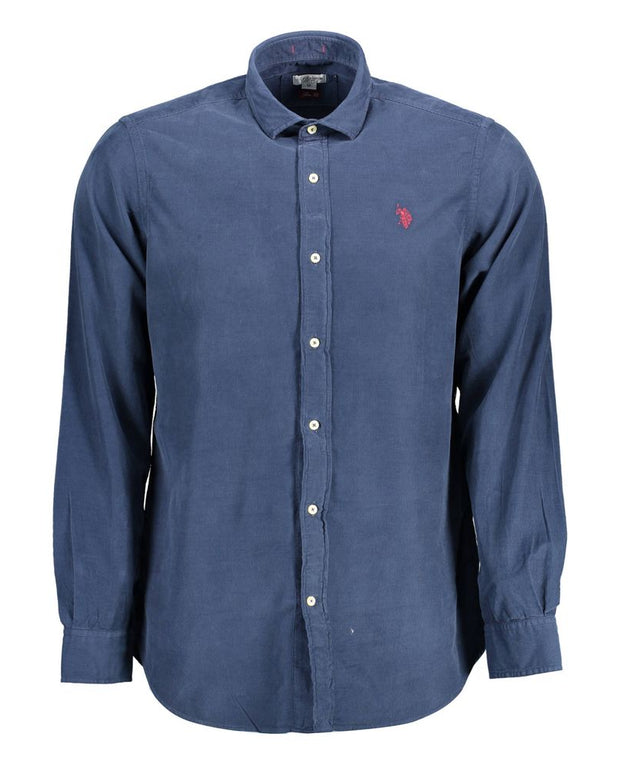 Blue Cotton Men Shirt