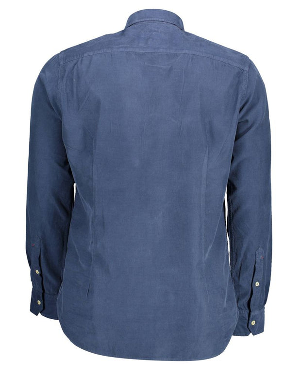 Blue Cotton Men Shirt
