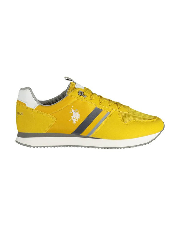 Yellow Polyester Men Sneaker