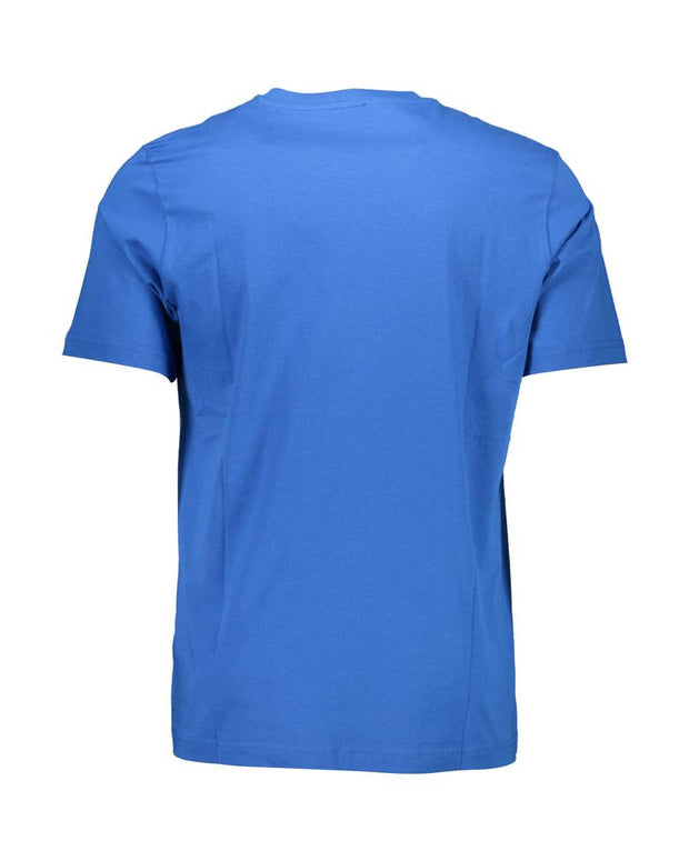 Blue Cotton Men T-Shirt