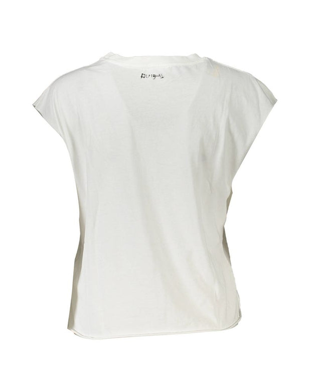 White Cotton Women TShirt