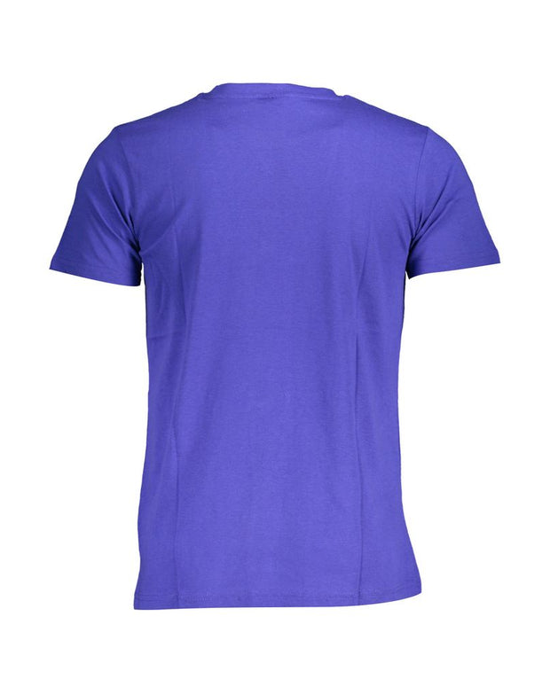 Blue Cotton Men T-Shirt