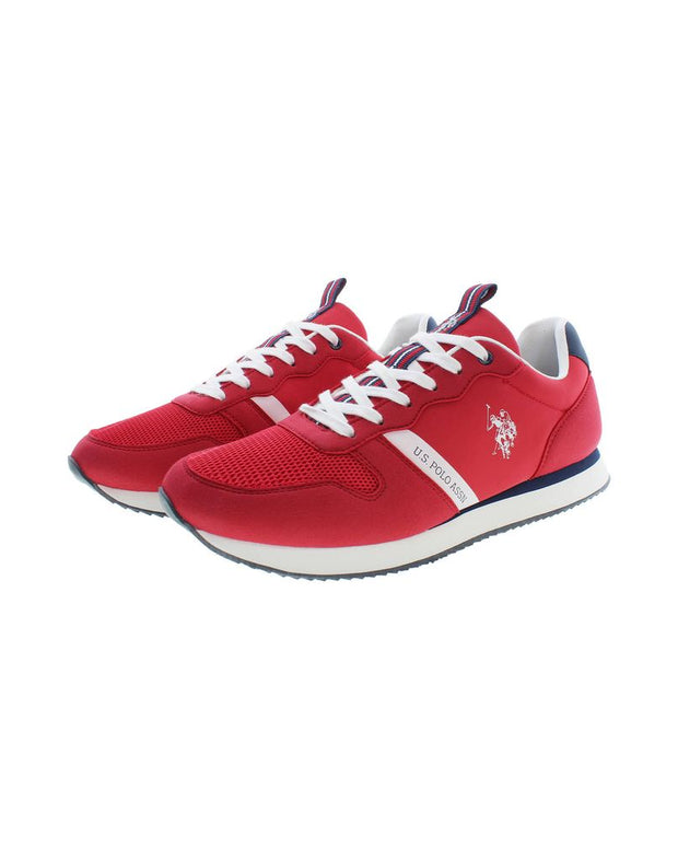 Red Polyester Men Sneaker