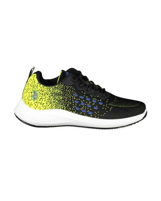 Black Polyester Men Sneaker