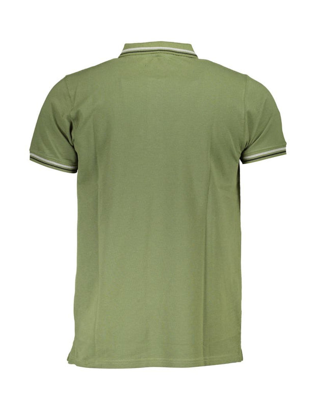 Green Cotton Men Polo Shirt