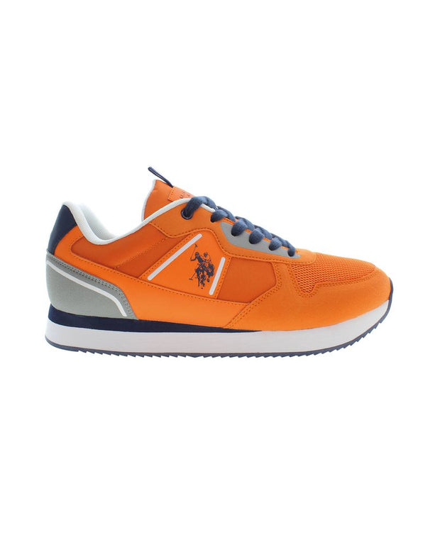 Orange Polyester Men Sneaker