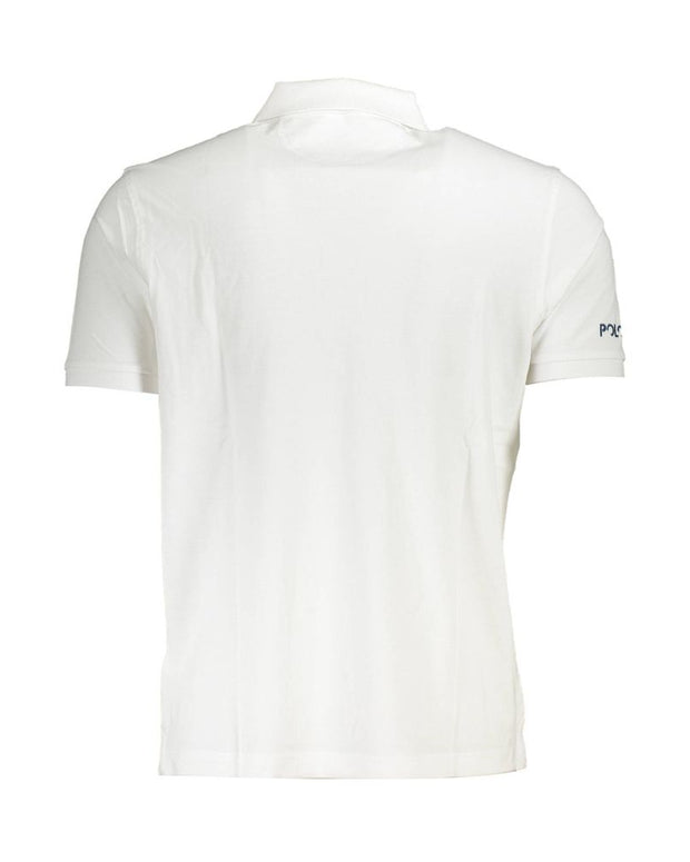 White Cotton Men Polo Shirt