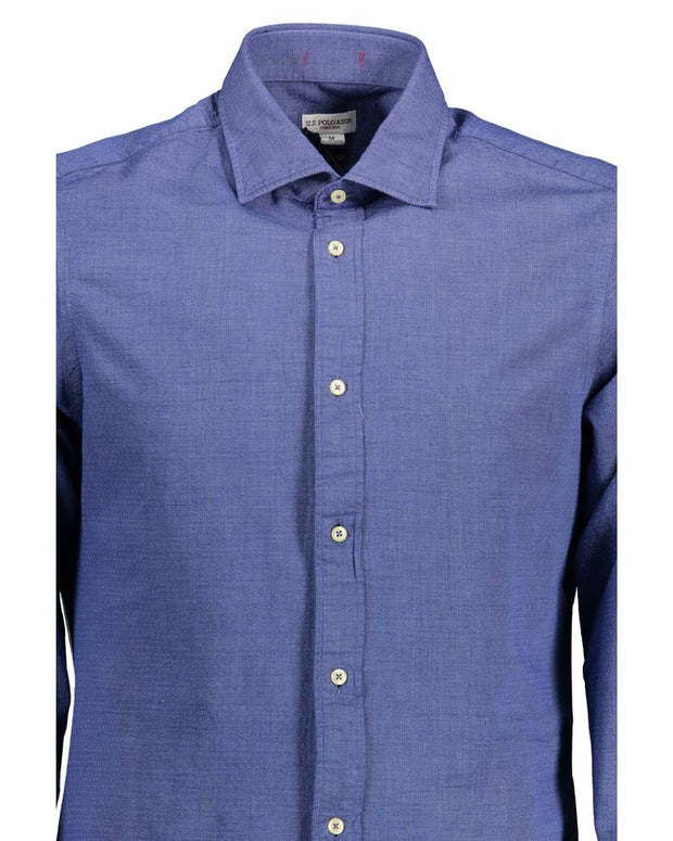 Blue Cotton Men Shirt
