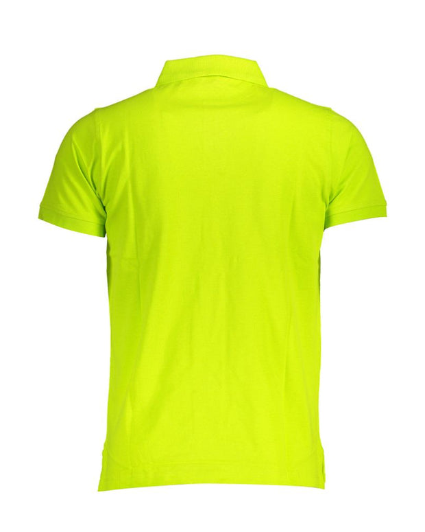 Yellow Cotton Men Polo Shirt