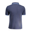 Blue Cotton Men Polo Shirt