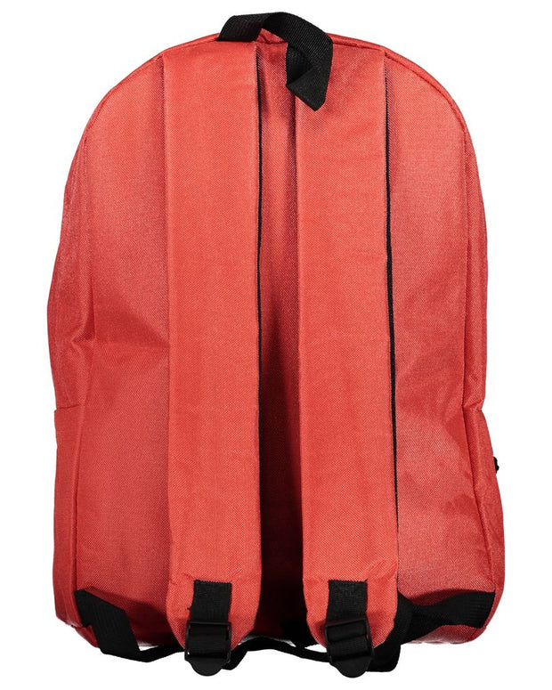 Red Polyester Men Backpack