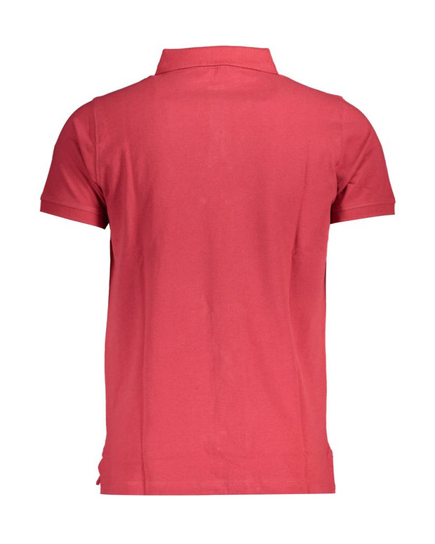 Red Cotton Men Polo Shirt