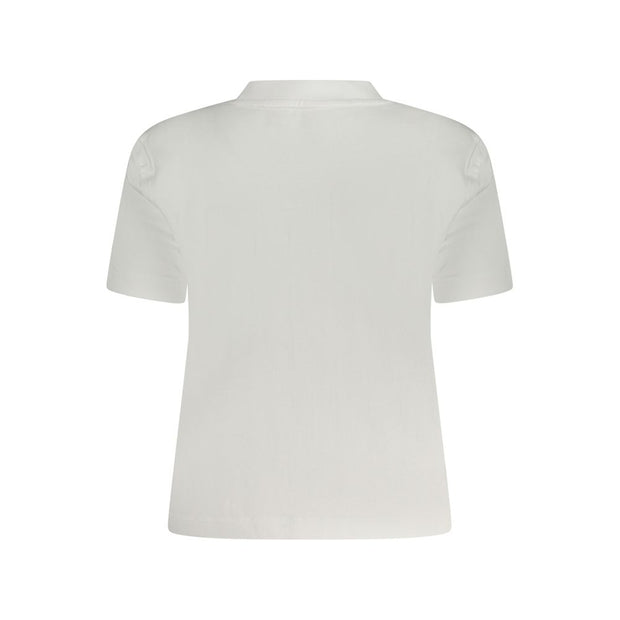 White Cotton Women T-Shirt