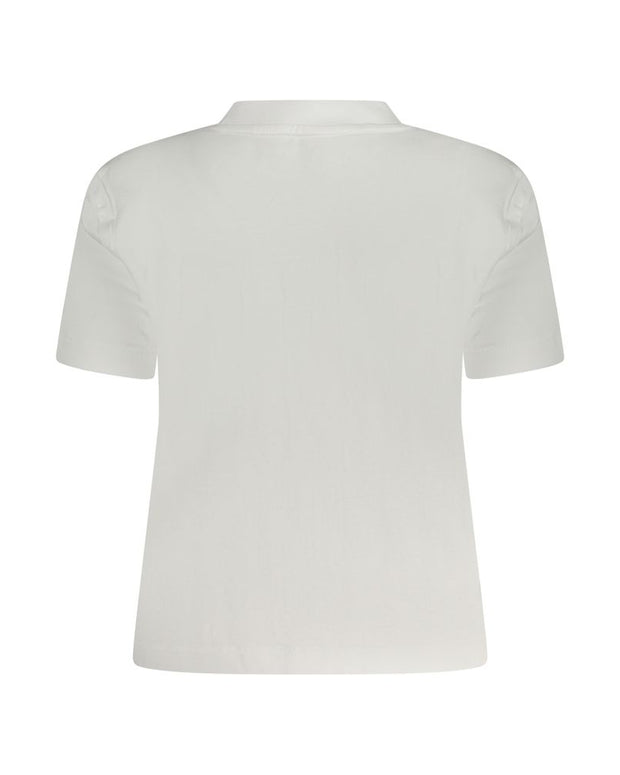 White Cotton Women T-Shirt