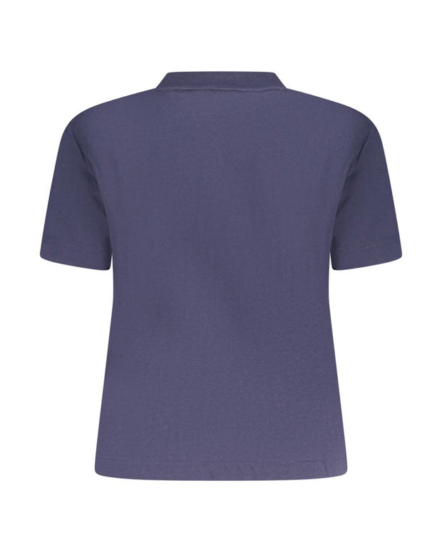 Blue Cotton Women T-Shirt