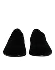 Black Velvet Slip On Loafers Formal Shoes