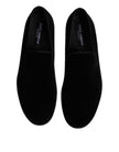 Black Velvet Slip On Loafers Formal Shoes