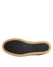 Brown White Calfskin Leather Loafers Shoes