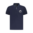 Blue Cotton Men Polo Shirt