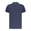 Blue Cotton Men Polo Shirt