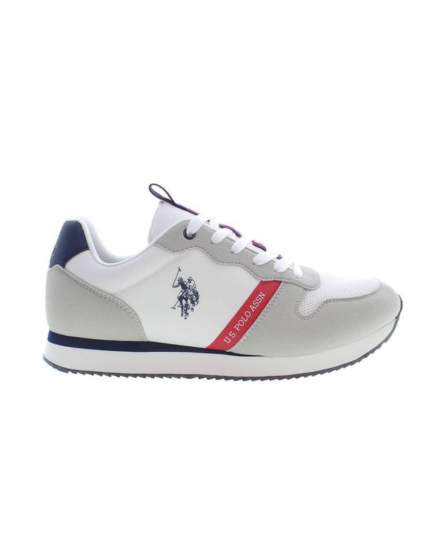 White Polyester Men Sneaker