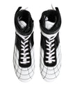 Black White Leather High Top Sneakers Shoes