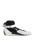 Black White Leather High Top Sneakers Shoes