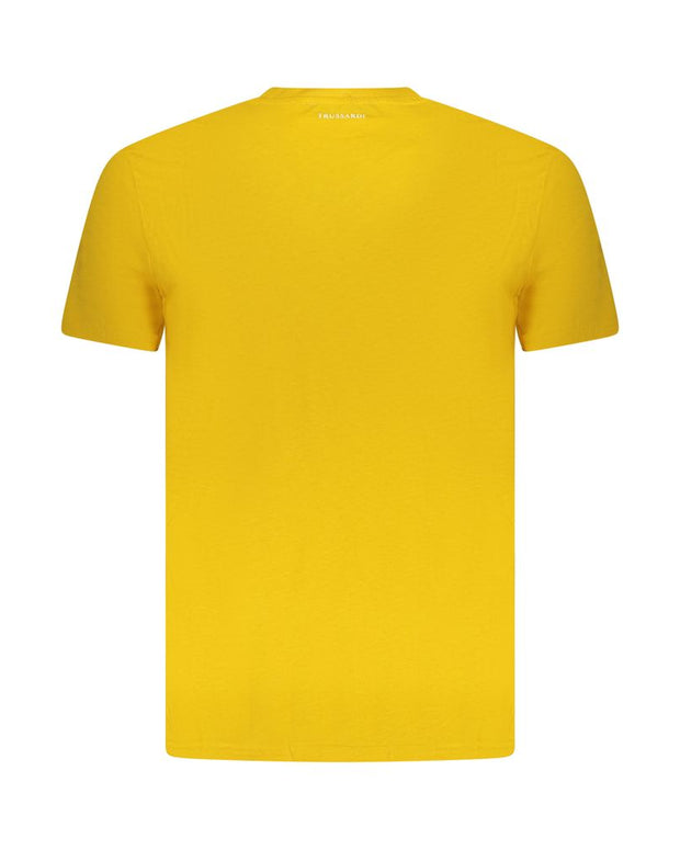 Yellow Cotton Men T-Shirt