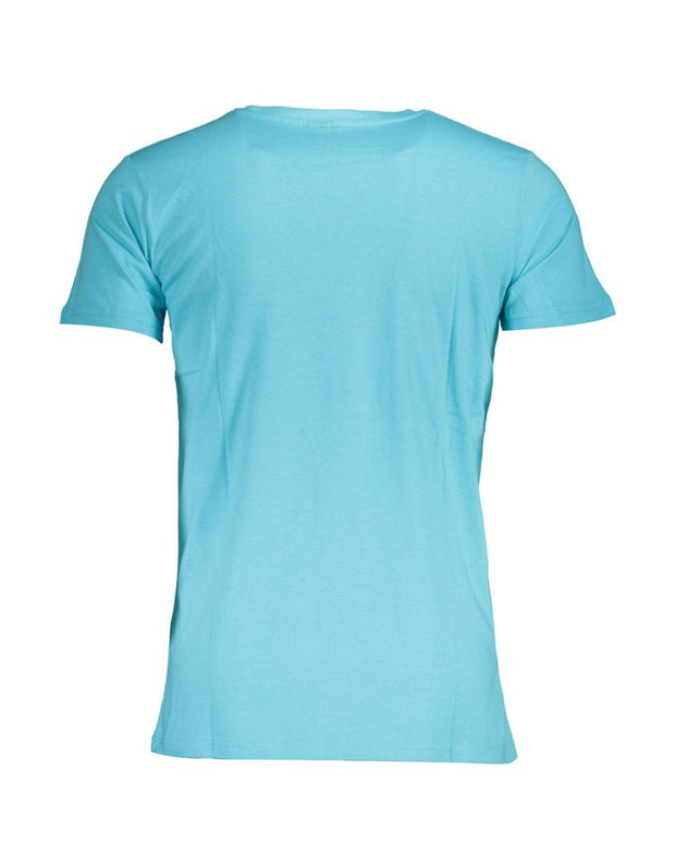 Blue Cotton Men T-Shirt