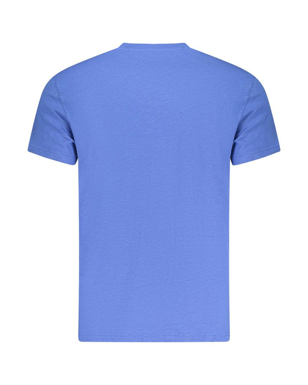 Blue Cotton Men T-Shirt