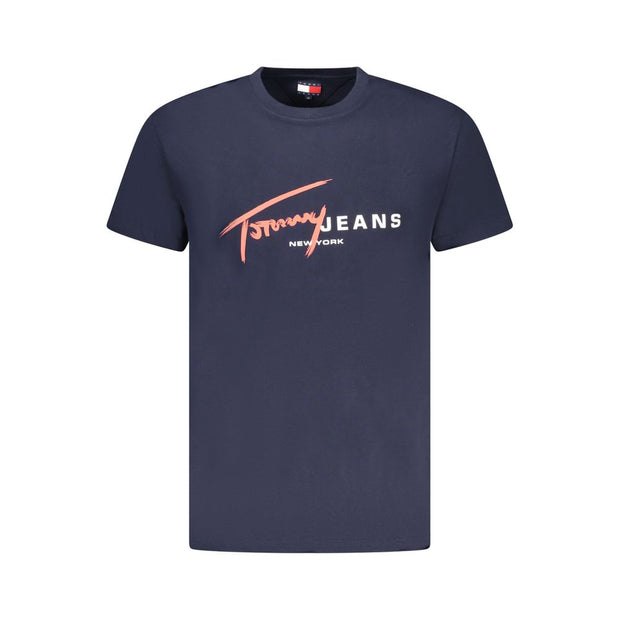 Blue Cotton Men T-Shirt