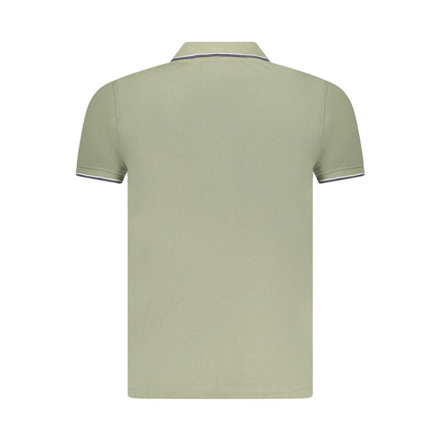 Green Cotton Men Polo Shirt