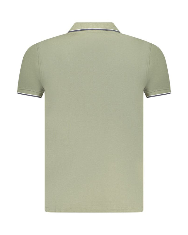 Green Cotton Men Polo Shirt