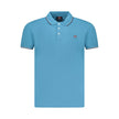 Blue Cotton Men Polo Shirt