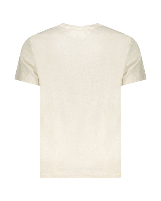 Beige Cotton Men T-Shirt