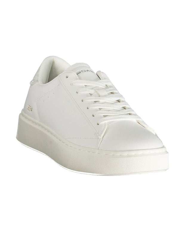 White Polyester Women Sneaker