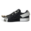 Black Leather Low Top Sneakers Portofino Shoes
