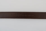 Blue Perforated Leather Gray Buckle Belt
