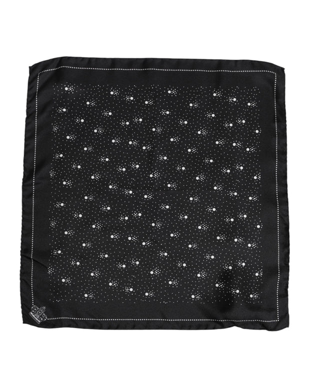 Black White Printed Square Men Foulard Scarf