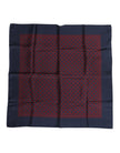 Red Blue Printed Silk Square Men Foulard Scarf