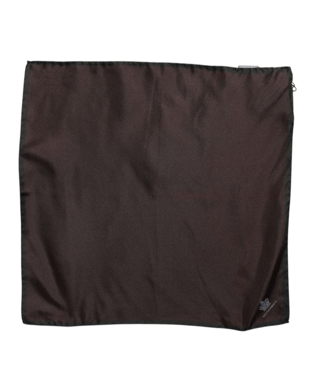 Brown DG Crown Silk Square Men Foulard Scarf