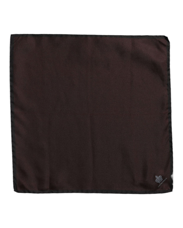 Brown DG Crown Silk Square Men Foulard Scarf