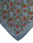 Gray Chilis Silk Square Men Foulard Scarf