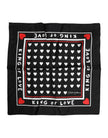 Black Printed Silk Square Men Foulard Scarf