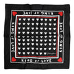 Black Printed Silk Square Men Foulard Scarf