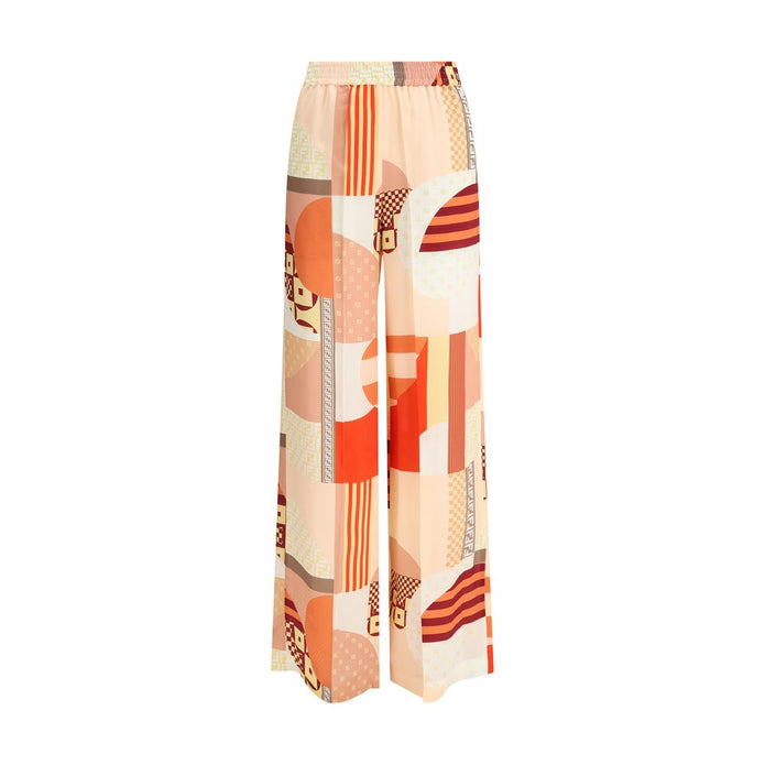 Multicolor Silk Casual Pants