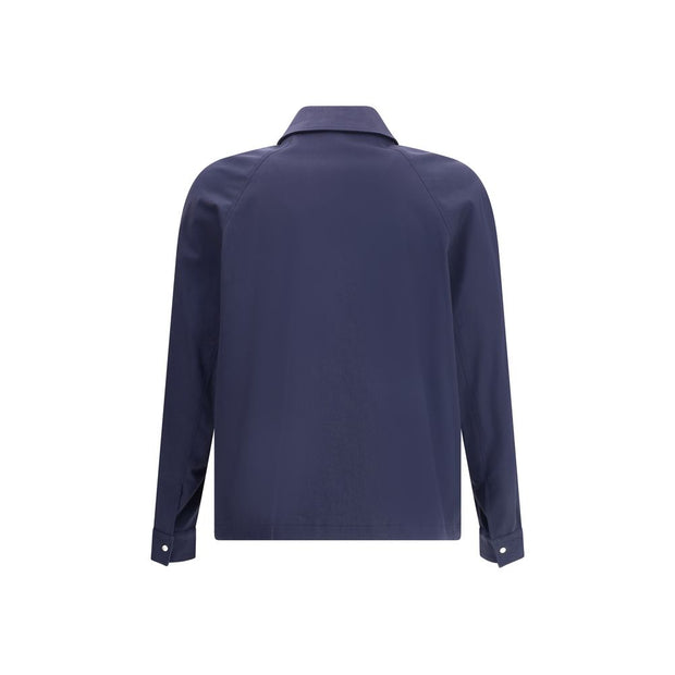 Blue Cotton Biker Jacket