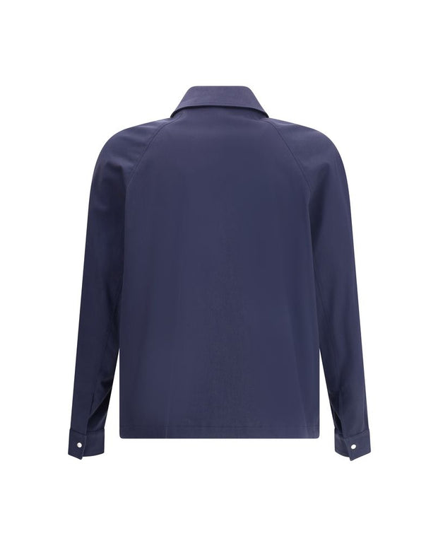 Blue Cotton Biker Jacket