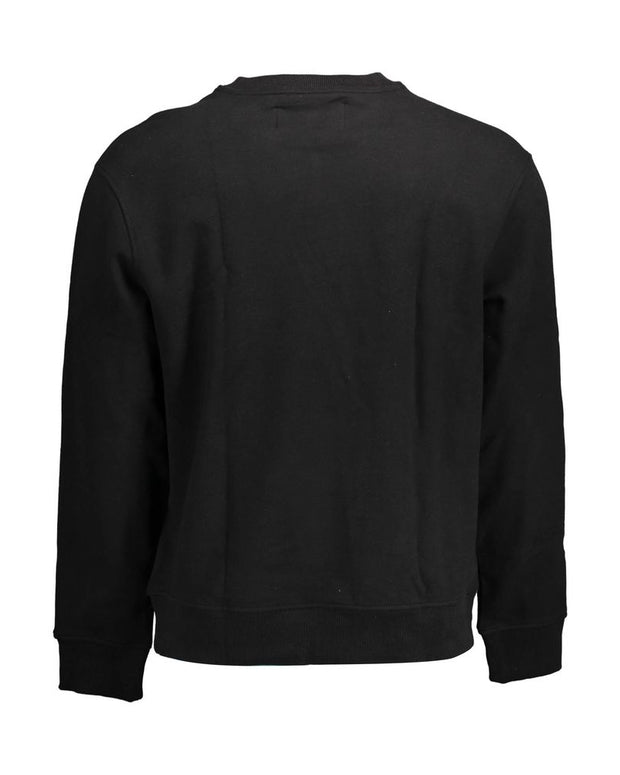 Black Cotton Men Sweater