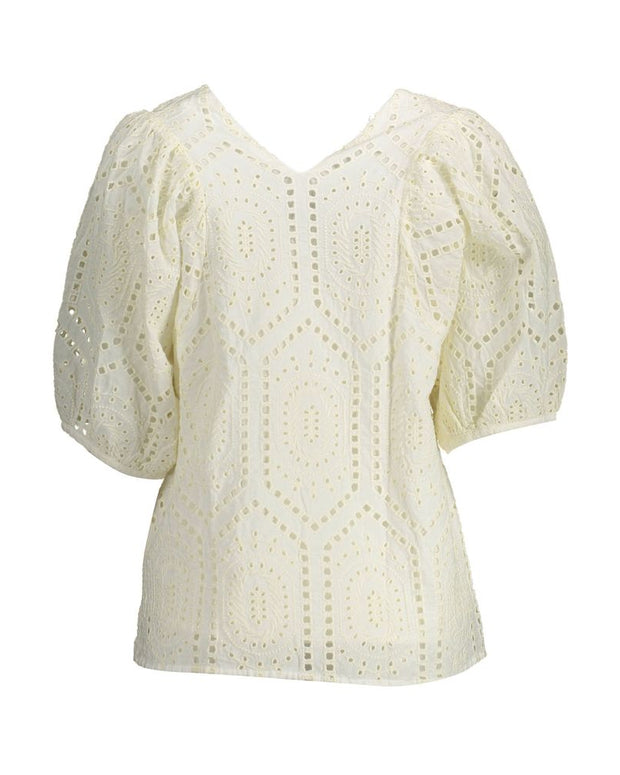 White Cotton Women T-Shirt